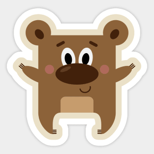 Mr Square Bear Sticker